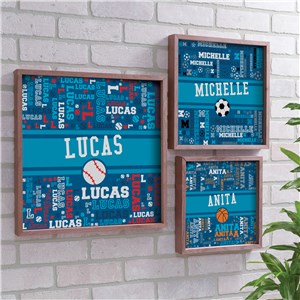 Framed Wall Decor | Kids Room Sports Decorations