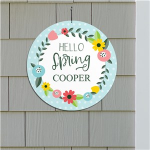 Personalized Spring Sign | Hello Spring Wall Sign