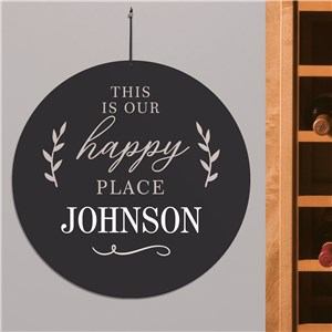 Round Happy Place Sign | Coordinated Home Signs