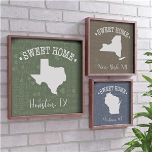 State Framed Wall Decor | Sweet Home State Sign