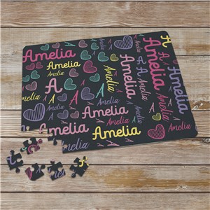 Word-Art Personalized Girls' Puzzle