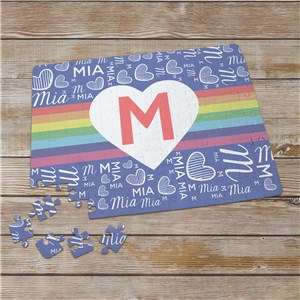 Personalized Word-Art Kids' Rainbow Puzzle