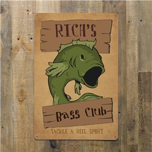 Personalized Fishing Metal Wall Sign