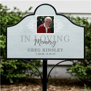 Personalized In Loving Memory Photo Magnetic Sign Set | Personalized Grave Decorations