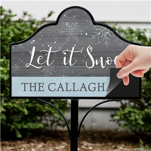 Let It Snow Magnetic Personalized Yard Sign | Personalized Garden Signs