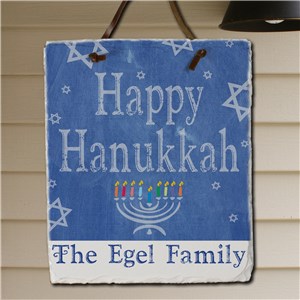 Happy Hanukkah Slate Plaque | Personalized Welcome Signs