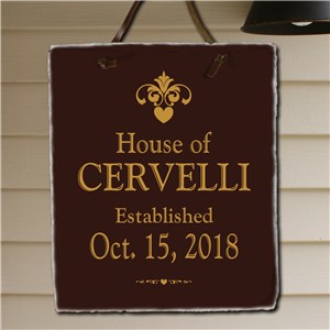 Our House Personalized Slate Plaque | Personalized Welcome Signs