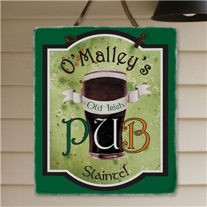 Personalized Old Irish Pub Slate Plaque | Personalized Welcome Signs