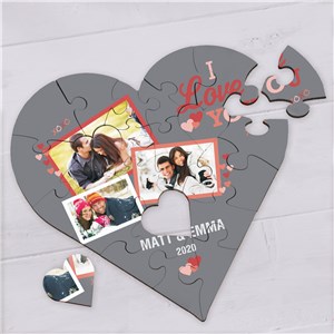 Personalized I Love You Photo Heart Puzzle | Personalized Valentine's Gifts