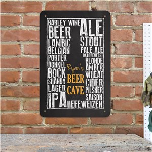 Personalized Beer Cave Wall Sign | Personalized Bar Signs