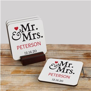 Mr. and Mrs. Personalized Coasters | Personalized Couple Gifts