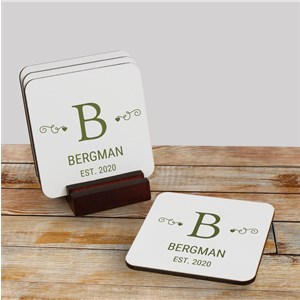 Family Monogram Personalized Coasters | Personalized Drink Coasters