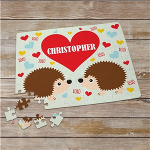 Personalized Hedgehogs Love Photo Puzzle | Valentines Day Gifts For Kids