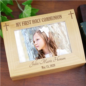 Engraved Cross First Communion Box | Personalized Keepsake Box