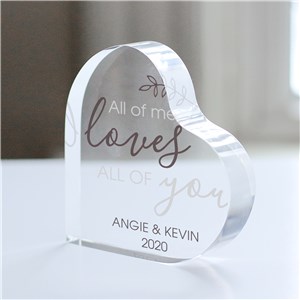 Personalized All Of Me Acrylic Heart Keepsake | Personalized Valentine's Day Gifts For Her