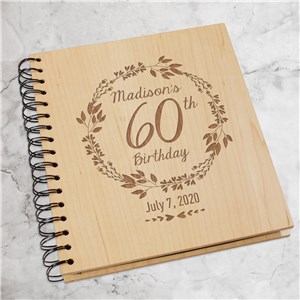 Engraved Happy Birthday Wreath Photo Album | Birthday Photo Album