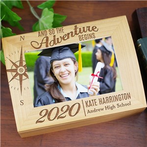 Engraved Adventure Begins Photo Keepsake | Personalized Keepsake Box