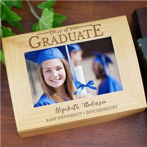 Engraved Class of Graduate Photo Keepsake | Personalized Keepsake Box