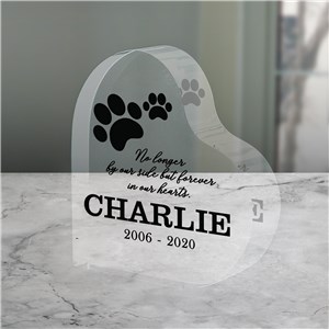 Paw Prints Memorial Keepsake | Heart Shaped Pet Loss Keepsake