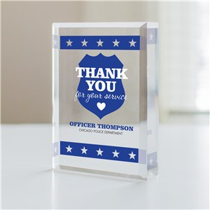 Personalized Thank You For Your Service Police Officer Keepsake