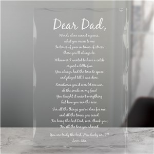 Engraved Fathers Day Keepsake Block | Father's Day Gifts