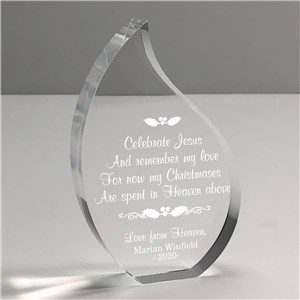 Personalized Christmas In Heaven Memorial Tear Keepsake | Memorial Gifts