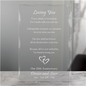 Engraved Loving You Anniversary Keepsake Block  759251