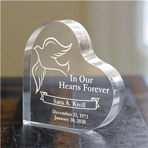 Engraved In Our Hearts Forever Heart Sympathy Gift Keepsake | Memorial Gifts