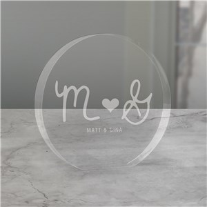 Engraved Initials Cake Topper 77729X