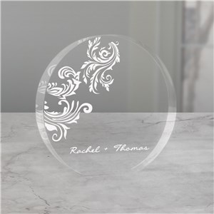 Engraved Floral Cake Topper 77731X