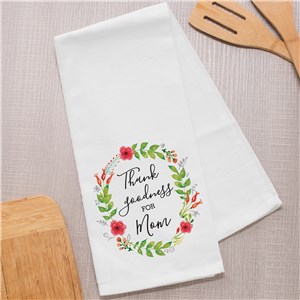 Personalized Thank Goodness For Mom Dish Towel | Personalized Gifts For Mom