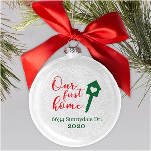 Personalized Our First Home Glass Ornament | Personalized New Home Ornaments