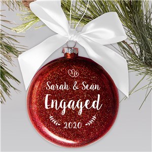 Personalized Engaged Glass Ornament | Personalized Engagement Ornaments