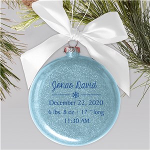 Baby Snowflake Glass Personalized Ornament | Personalized Baby Ornaments