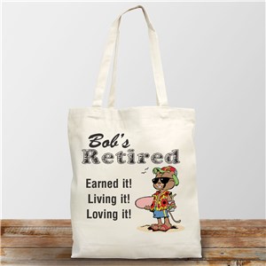 Retired and Loving It Personalized Canvas Tote Bag