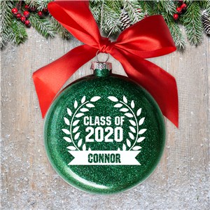 Personalized Glass Graduation Wreath Ornament 81261612MM