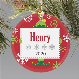 Elf Personalized Christmas Ornament