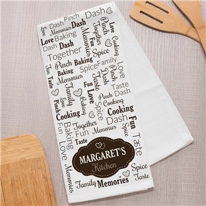 Personalized Label Word Art Dish Towel 8143777