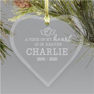 Engraved Memorial Ornaments  | In Memory Of Pet Glass Ornament