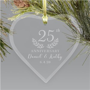 Engraved Anniversary Heart Ornament 8150084H