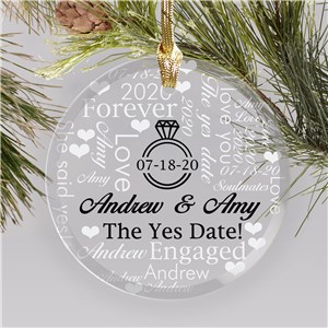 Personalized Engagement Ornaments | Customized Engaged Christmas Ornament