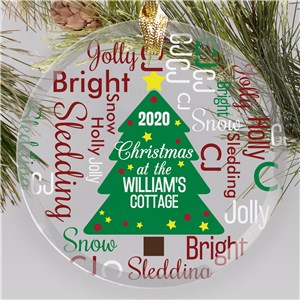 Personalized Family Ornaments | Word-Art Christmas Tree Ornament