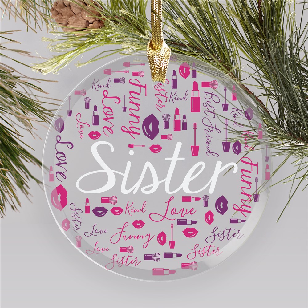 Personalized Makeup Ornaments | Personalized Sister Ornaments