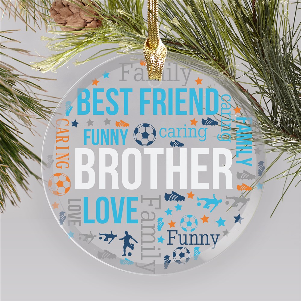 Personalized Word Art Ornaments | Personalized Brother Christmas Ornament