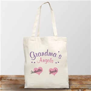 Angels Of My Heart Personalized Canvas Tote Bag