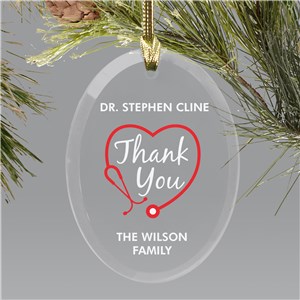 Personalized Thank You Stethoscope Doctor Ornament