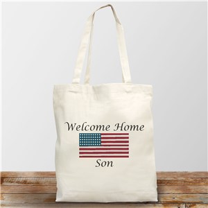 American Flag Personalized Photo Tote Bag