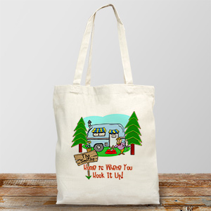 Home is Where You Hook It Up Personalized Canvas Tote Bag