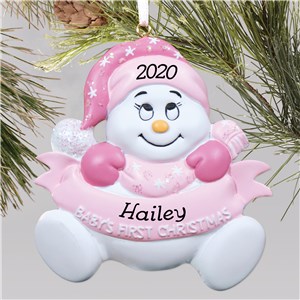 Snowman Girl | Baby's First Christmas Ornament | Baby's First Christmas Ornaments