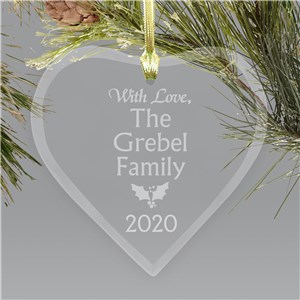 Family Personalized Glass Heart Ornament